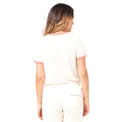 T-SHIRT RIP CURL TIKI RINGER BEIGE FEMME -GUMO Kayak Magasin t shirt rip curl tiki ringer beige femme 2
