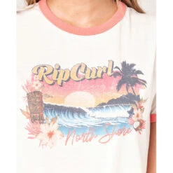 T-SHIRT RIP CURL TIKI RINGER BEIGE FEMME -GUMO Kayak Magasin t shirt rip curl tiki ringer beige femme 4