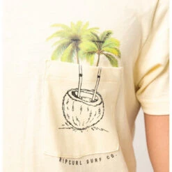 Rip Curl T-SHIRT RIPCURL IN DA POCKET TEE JAUNE CLAIR -GUMO Kayak Magasin t shirt ripcurl in da pocket tee jaune clair 3
